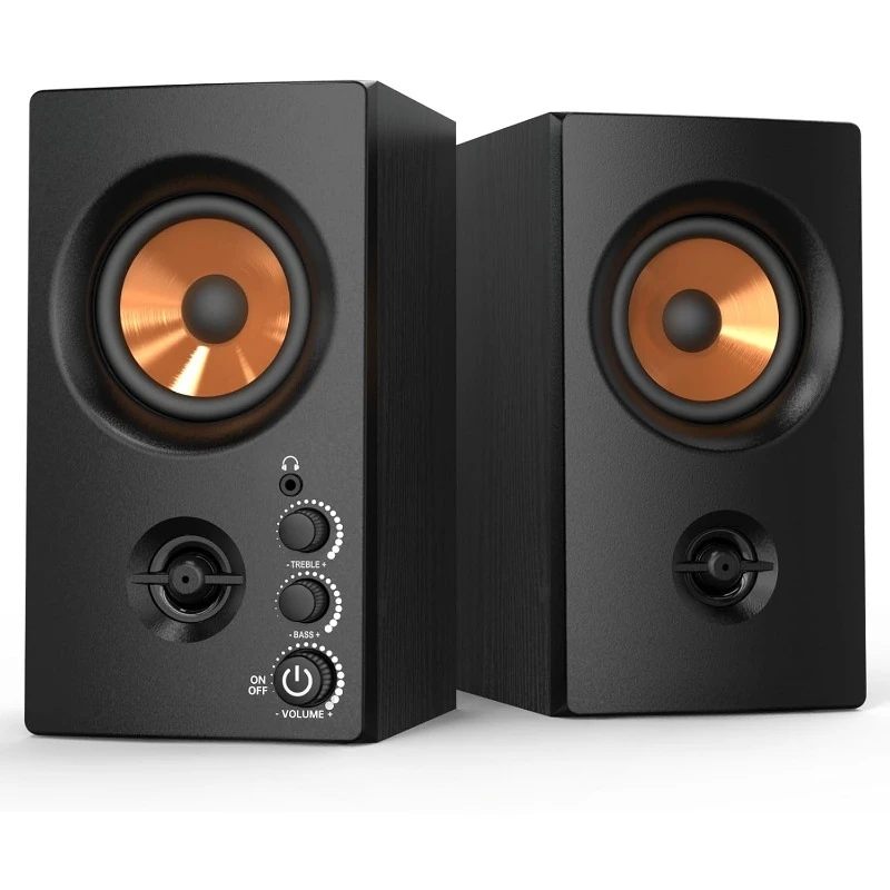Active Bookshelf Speakers, 50W BT Home Speakers, 3’’ Woofer, 1’’ Silk Dome Tweeter PC Speakers, RCA Speakers for