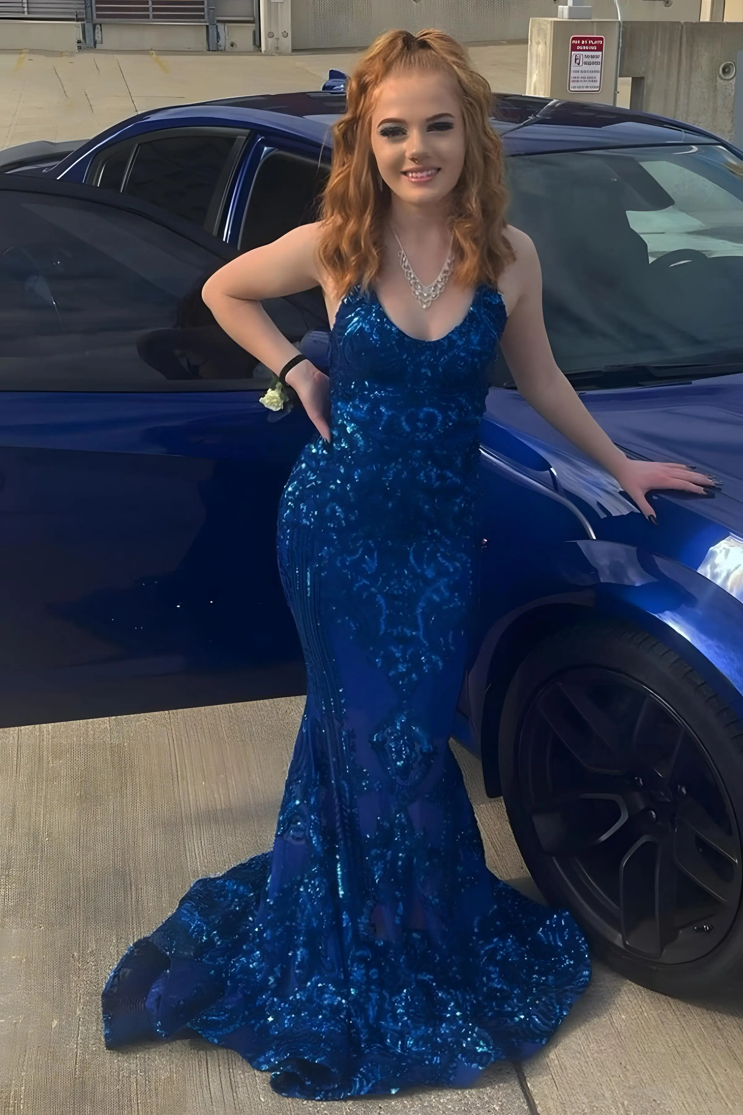 

Glamorous Sexy Evening Dresses Prom Wedding Toasts Long Mermaid Spaghetti Strap Crisscross Back Sleeveless Sweep Train Sequin