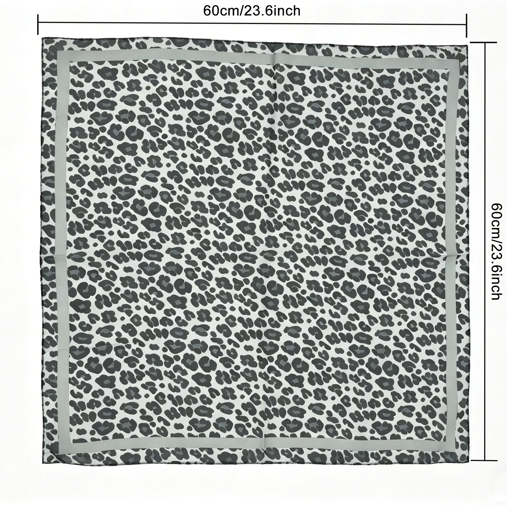 Leopard Print Magnetic Buckle Scarf, 60cm Square Thin Chiffon Neck Scarf, Quick & Easy Wear Fastening Neck Wrap,Decorative Scarf image 6