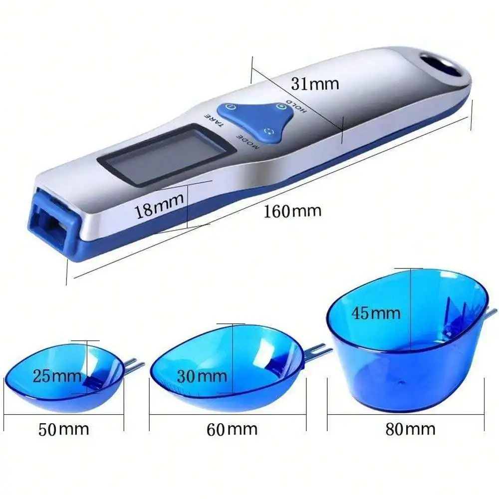 Bilancia da cucina digitale elettronica con 3 cucchiai dosatori bilancia per alimenti per porzionare farina di latte spezie medicina 300 grammi/0.1