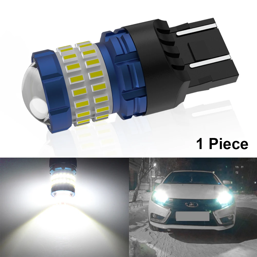 AENVTOL 1Pcs Super Bright 7443 W21/5W SRCK LED Bulb For Lada Kalina Vesta Granta Daytime Running Lights White12V Auto DRL Lamp