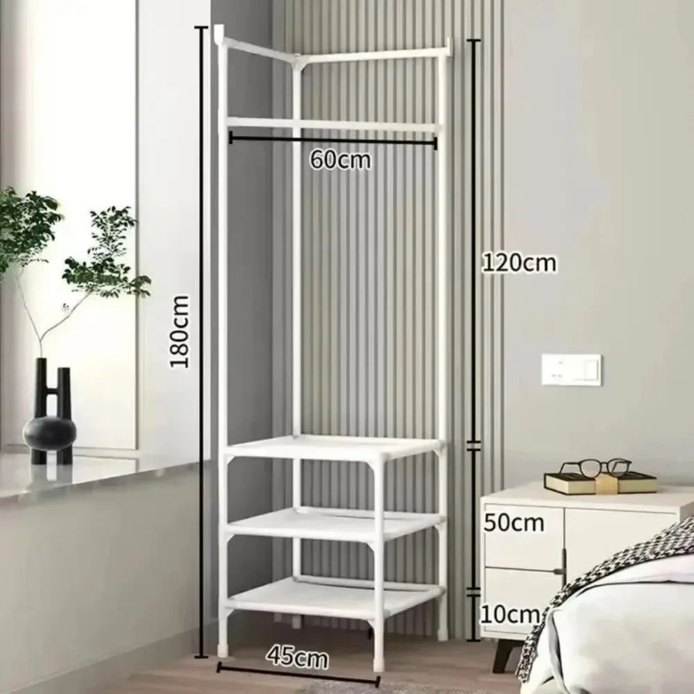 Floor Standing Clothes Rack Nightstand Clothes Coat Rack Multi-Layer Detachable Storage Bedroom Night Table Home Storage Shelf