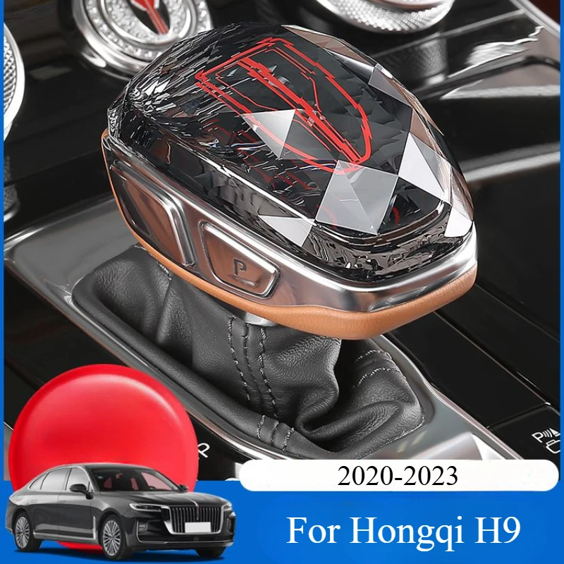 For Hongqi H9 2020-2023 Rhinestone Crystal Car gear shift lever knob handle Frame Decor Cover Trim Sticker Accessories