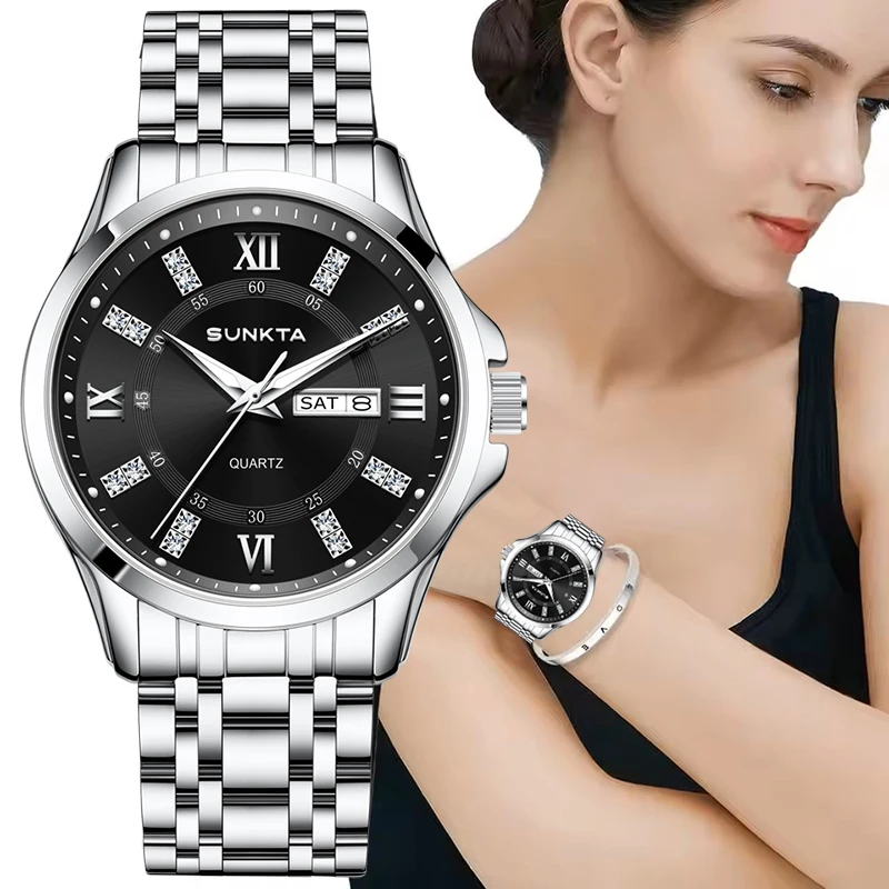 

SUNKTA Women's Watches Top Brand Luxury Diamond Watch For Women Fashion Waterproof Luminous Quartz Watch Femme Relogio Feminino