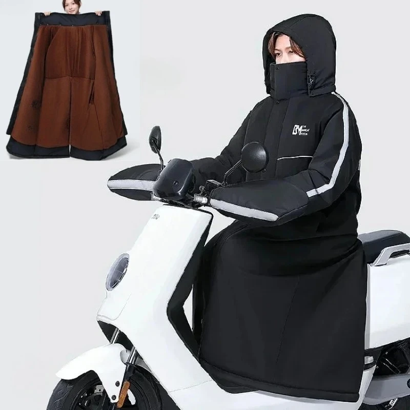 

Winter Motorcycle Windproof Quilt Electric Bike Scooter Windbreaker Thick Plush Warmth Tapa Cubre Piernas Para Moto