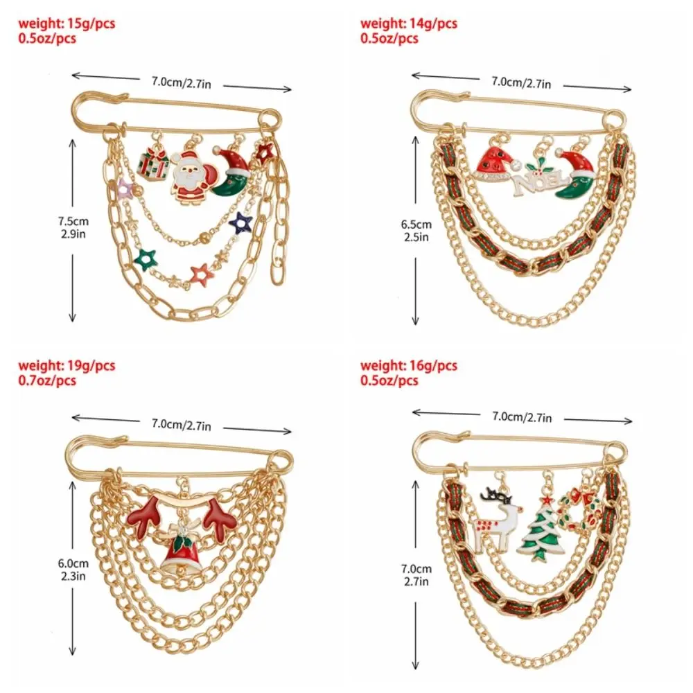 Broche de Navidad de dibujos animados delicado, copos de nieve, muñeco de nieve, Pin de cintura, hebilla fija, calcetines, vestido, chal, Clip para fiesta
