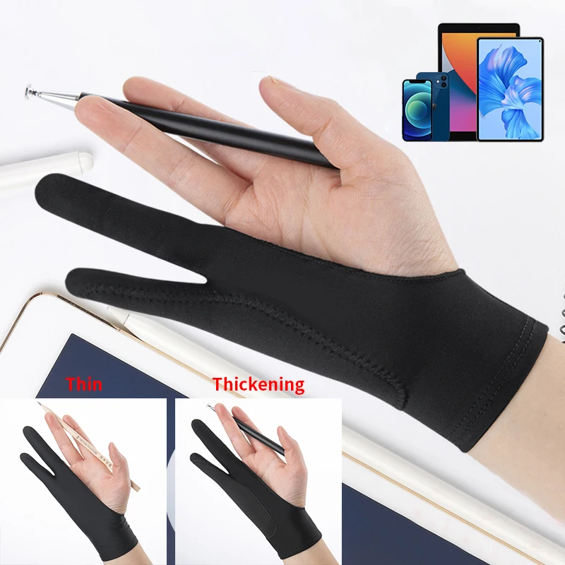 

Anti-touch Painting Gloves Two-Finger Anti-fouling Drawing Gloves Tablet Digital Board Touch Screen Painting Office Art Supplies