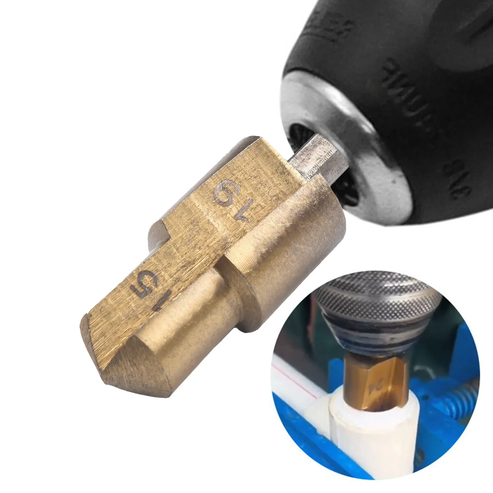 6.35mm Drill Bit Hexagonal Shank Drill Bit Water Pipe Installation Gold Color High Speed Steel Stable Clamping Widely Compatible