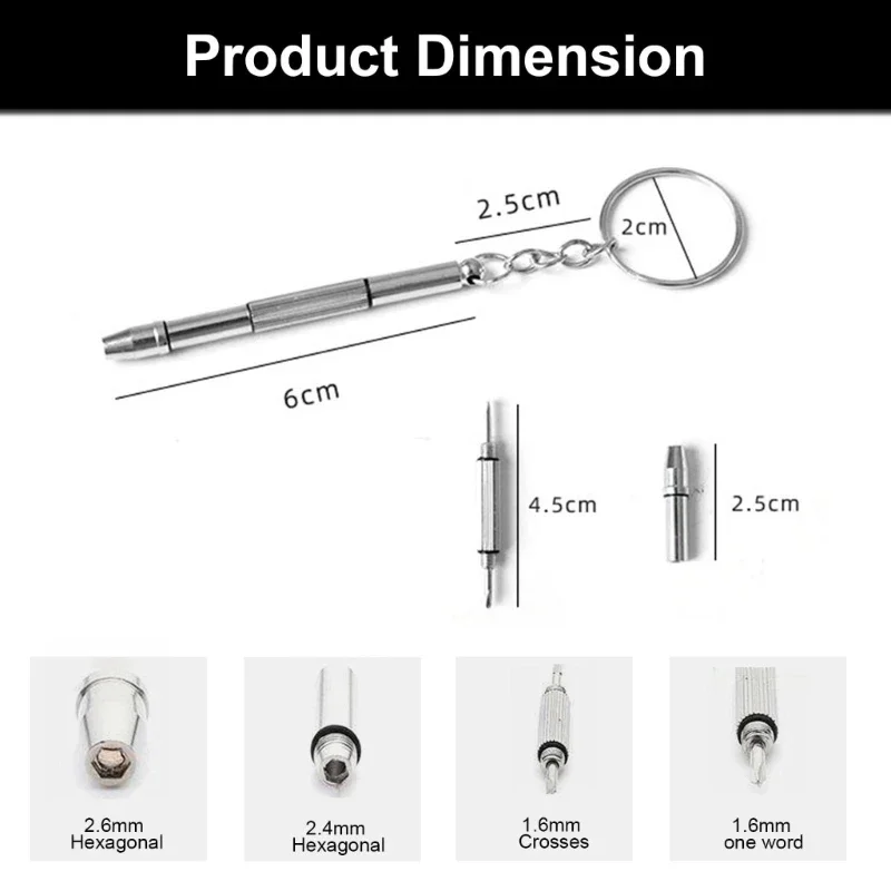 Glasses Screwdriver for Eyeglasses Repairing 4 In 1 Mutifuntional Precisions Screwdriver Set for Sunglasses Watch Laptops