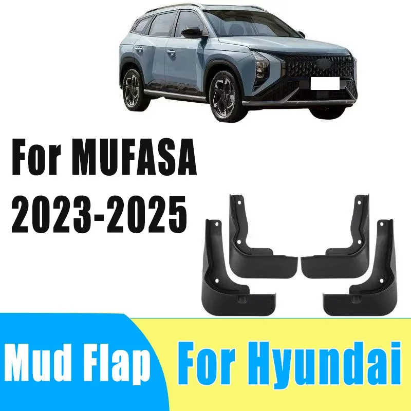 

4pcs Auto Mudguard Waterproof Prevent Mud Splashing Car Mud Flap Fender Trim Accessories For Hyundai MUFASA 2023-2025 2024