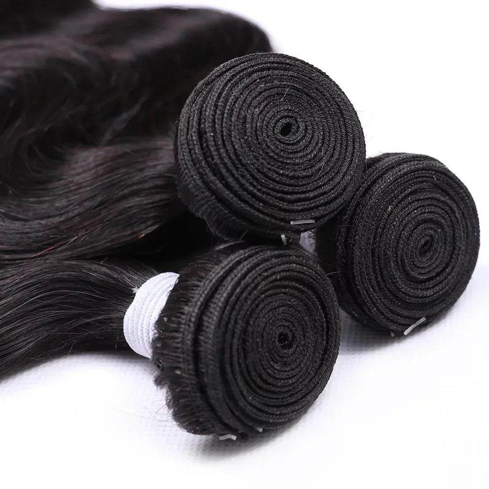 24 30 40 Inch Body Wave Bundles Brazilian Natural Black 12A Body Wave Bundles Human Hair Natural Black Body Wave Raw Human Hair Bundles 1/3/4 pc Sew In Quick Weave Hair Extension Body Wave Human Hair Bundles And Weaves