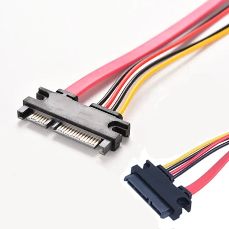 Newest 30cm/50cm SATA Combo 15 Pin Power and 7 Pin Data Power Cable Hard Drive Male To Female Extension Cable