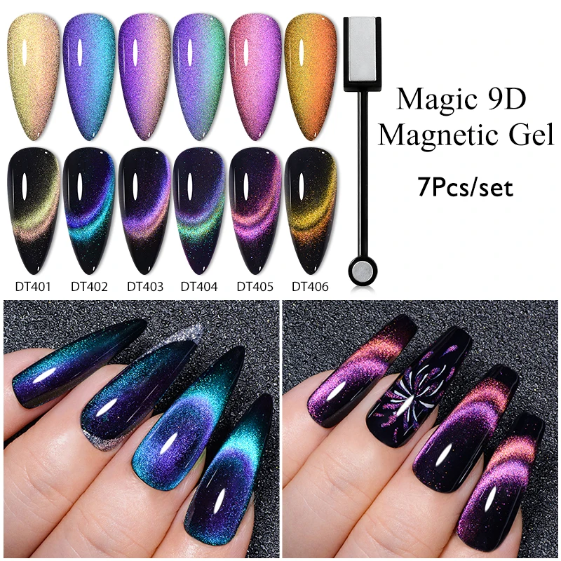 

7/14Pcs Cat Magnetic Gel Nail Polish Set With Magnetic Stick Kit Sparkling For Manicure Soak Off Nail UV Gel Varnish Nail kit