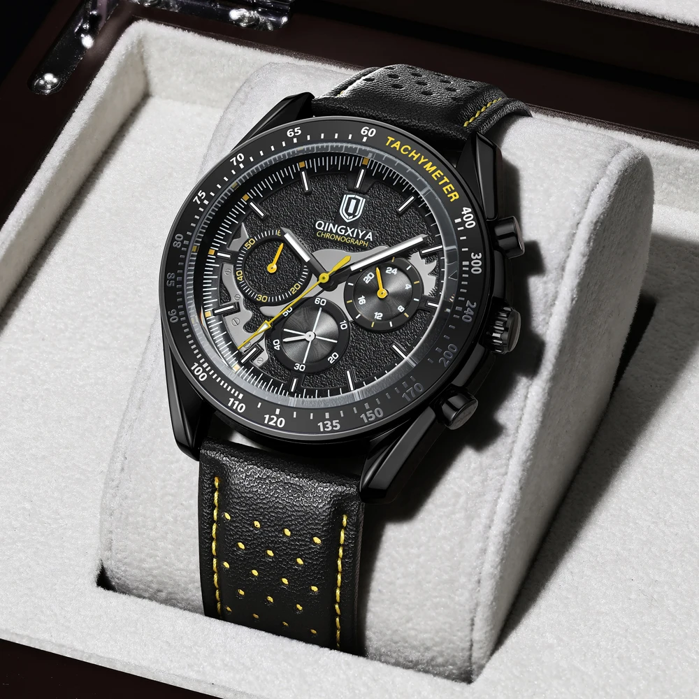 QINGXIYA Jam Tangan Pria Mewah - Leather Watch Band Men ulasan dan harga