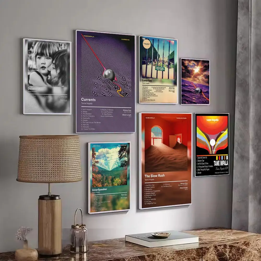 Rock Band Album T-Tame Impala Poster Decorative Wall Art Stickers Mural Photo Print for Home Living Room Hallway Decor