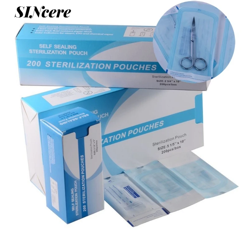 200pcs/Pack Disposable Dentistry Medical Grade Paper Self-sealing Sterilization Pouches Bags Dental Odontologia Tattoo Tools