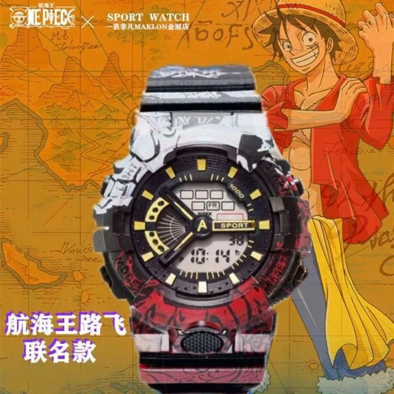 One Piece Anime Luffy Student Waterproof Wrist Watch Boy Girl Fashion Electronic Watch Sports Chronograph Watch Birthday Gifts