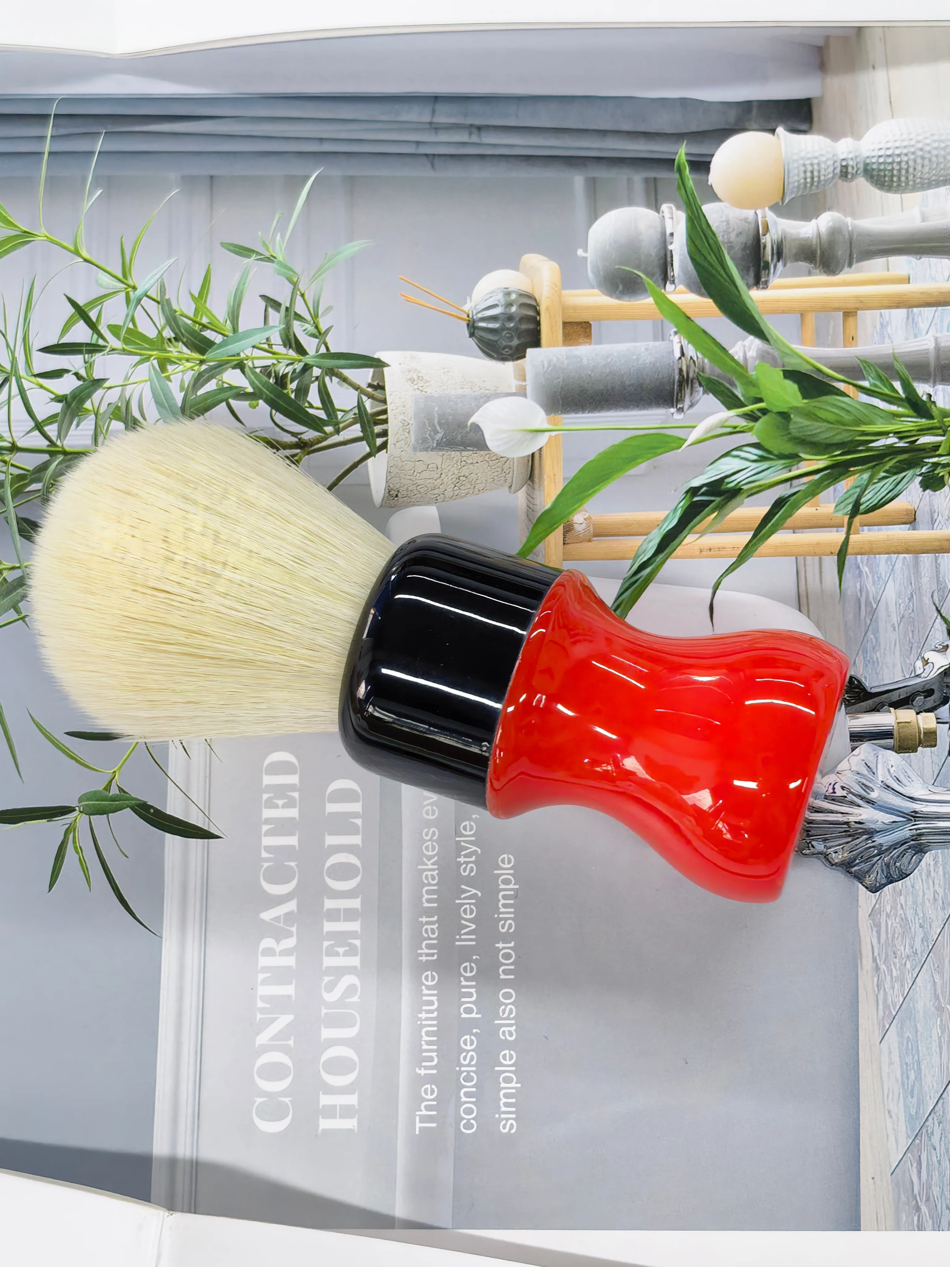 2026 Yaqi 24mm Rough Complex Black Version Beste Qualität Kaschmir-Synthetikhaar Rasierpinsel Brandneue Ankunft! – Detail 6