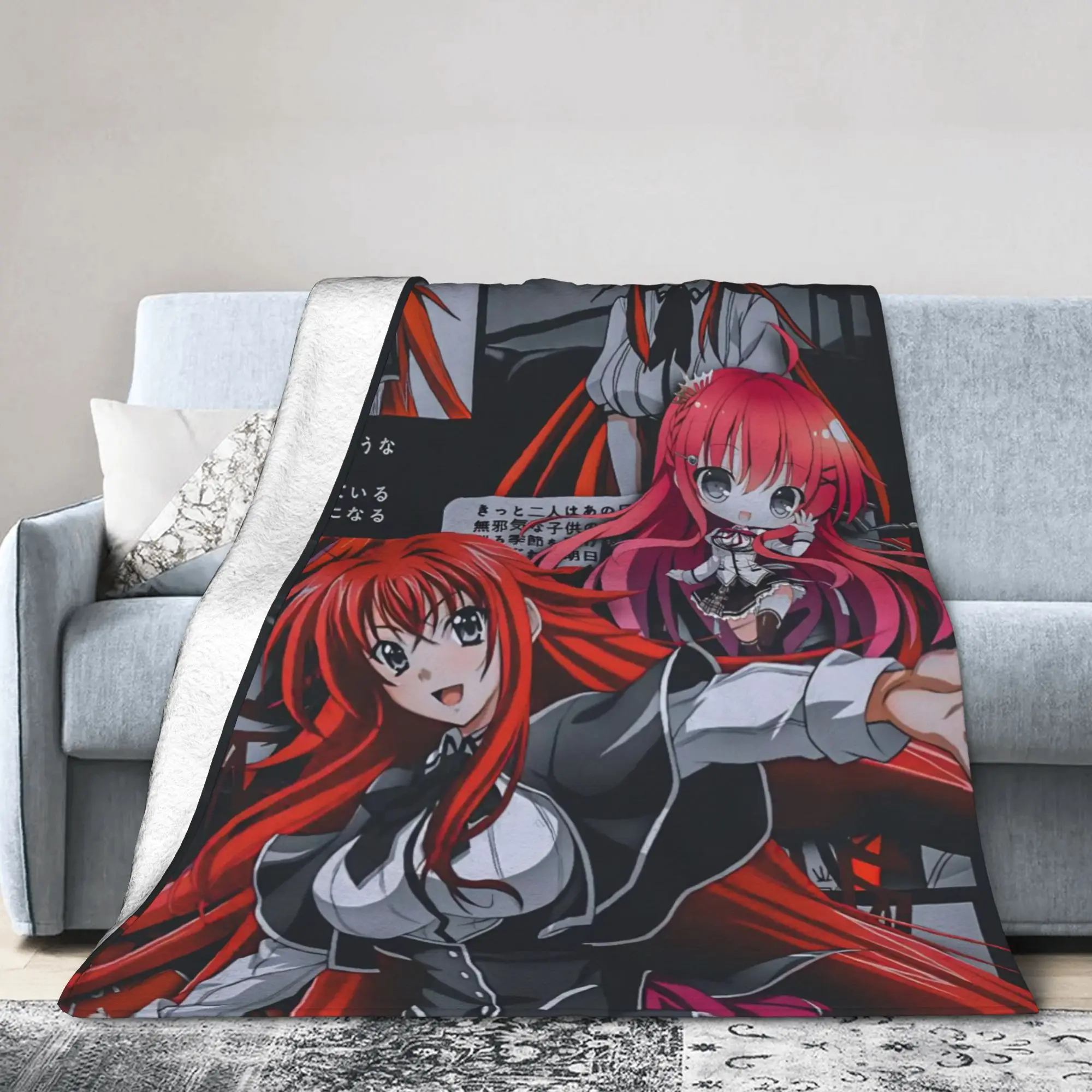 

High School DxD Rias Gremory Blankets Fleece Lightweight Throw Blanket for Car Sofa Couch Bed Rug