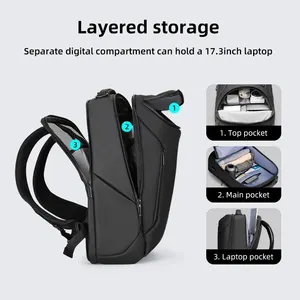 Mark-Waterproof business business for men, travel laptop backpack, USB loading, fit 17 12 Main Sales Tech Backpack - №1