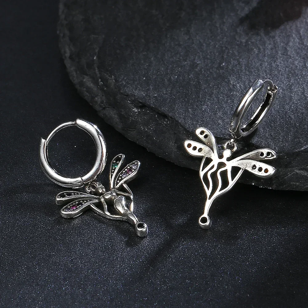 Petites boucles d'oreilles créoles ange colorées pour femmes, argent regardé 925, accessoires de bijoux de fête, cadeau fin de luxe, nouvelle mode, vente en gros