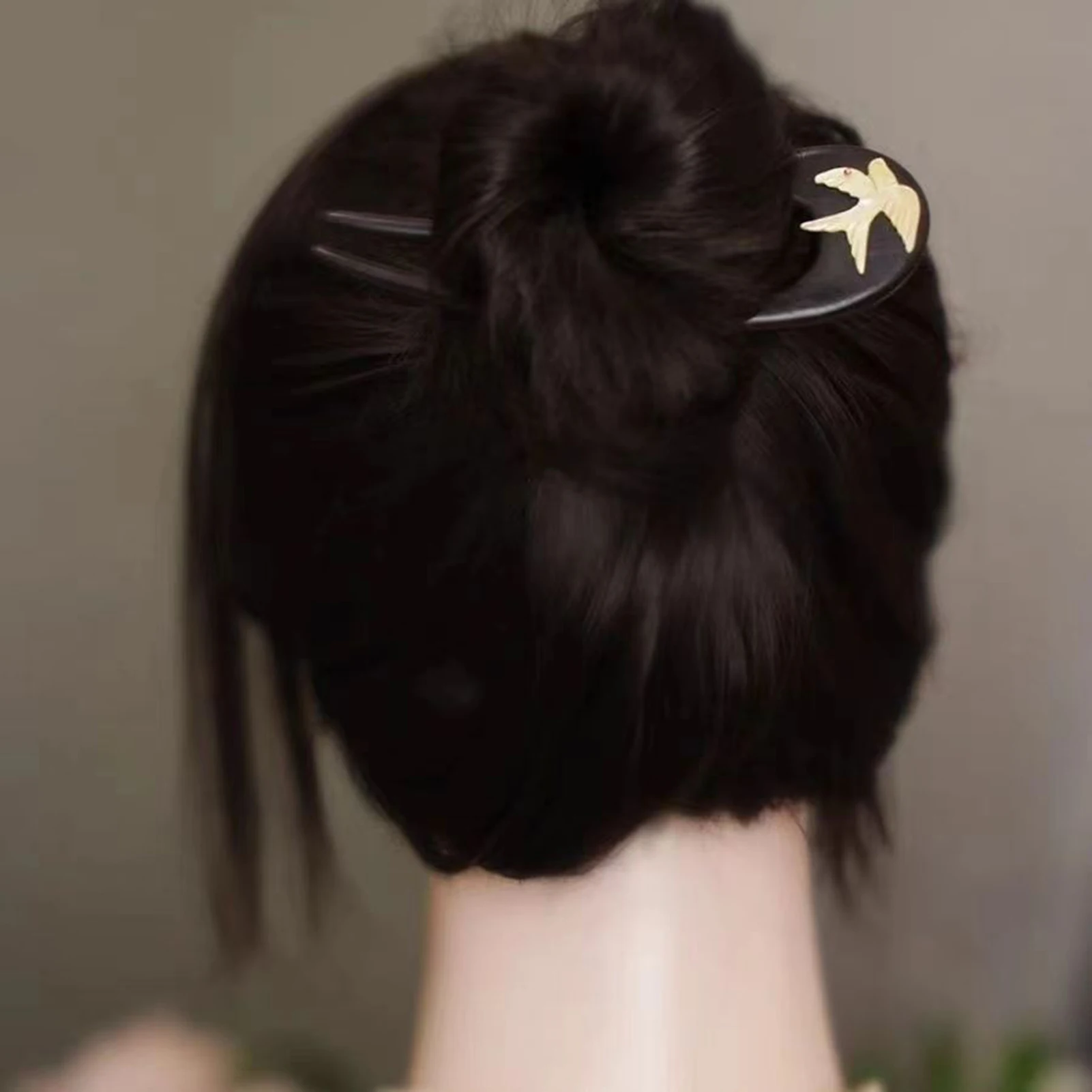 U Shaped Wooden Hairpin Chopsticks Bird Shaped Hair Clasp Chinese Cheongsam Hair Stick For Women Vintage Han Costum Hair Jewelry