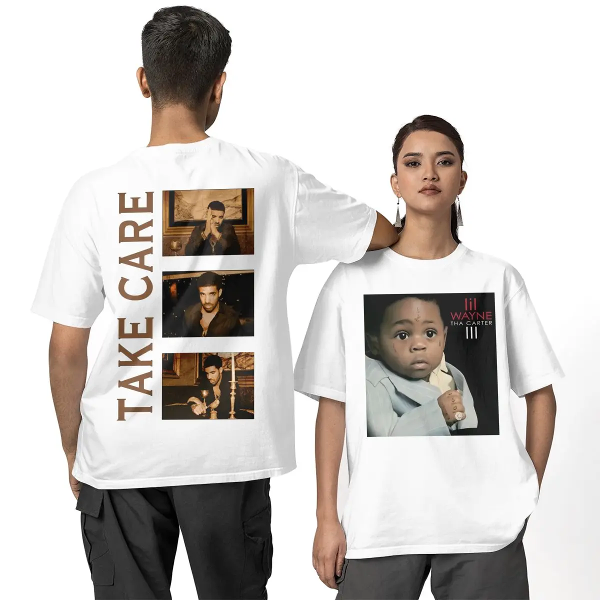 Men Women T Shirt Lil Wayne T Shirts Harajuku Take Care Music Beach Tees Y2K Retro Print 100% Cotton Clothes Birthday Present