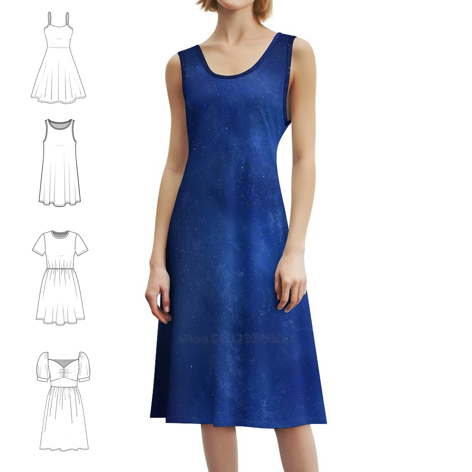 Azul escuro noite a linha vestido feminino hip hop streetwear vestido gráfico impressão festa clube wear plus size azul escuro para sua moda