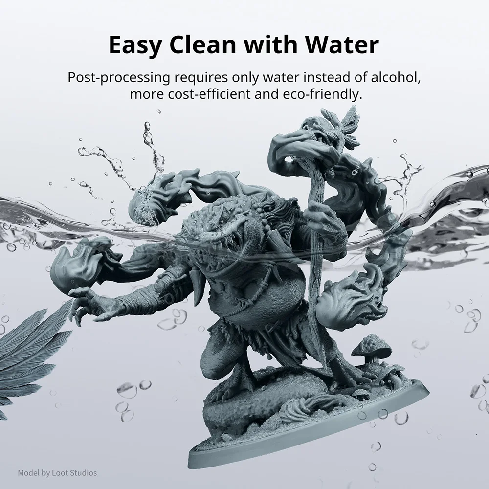 راتينج غسيل الماء ANYCUBIC + لطابعة LCD ثلاثية الأبعاد قابلة للغسل بالماء دقة عالية منخفضة الرائحة منخفضة اللزوجة مواد طباعة ثلاثية الأبعاد