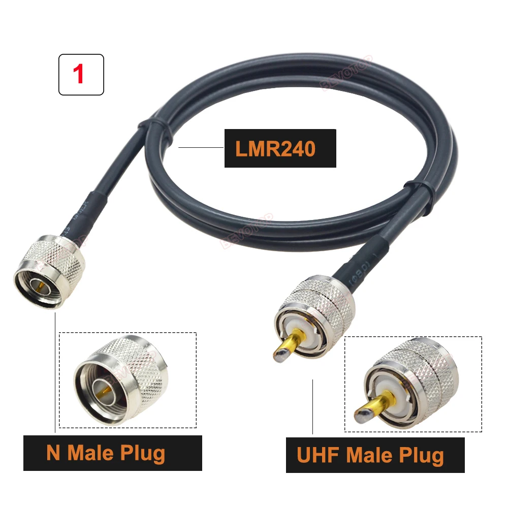 N to UHF LMR240 Cable N Male/Female to UHF Male/Female RF Adapter 50 Ohm 50-4 Pigtail RF Coaxial Jumper 4G 5G LTE Extension Cord