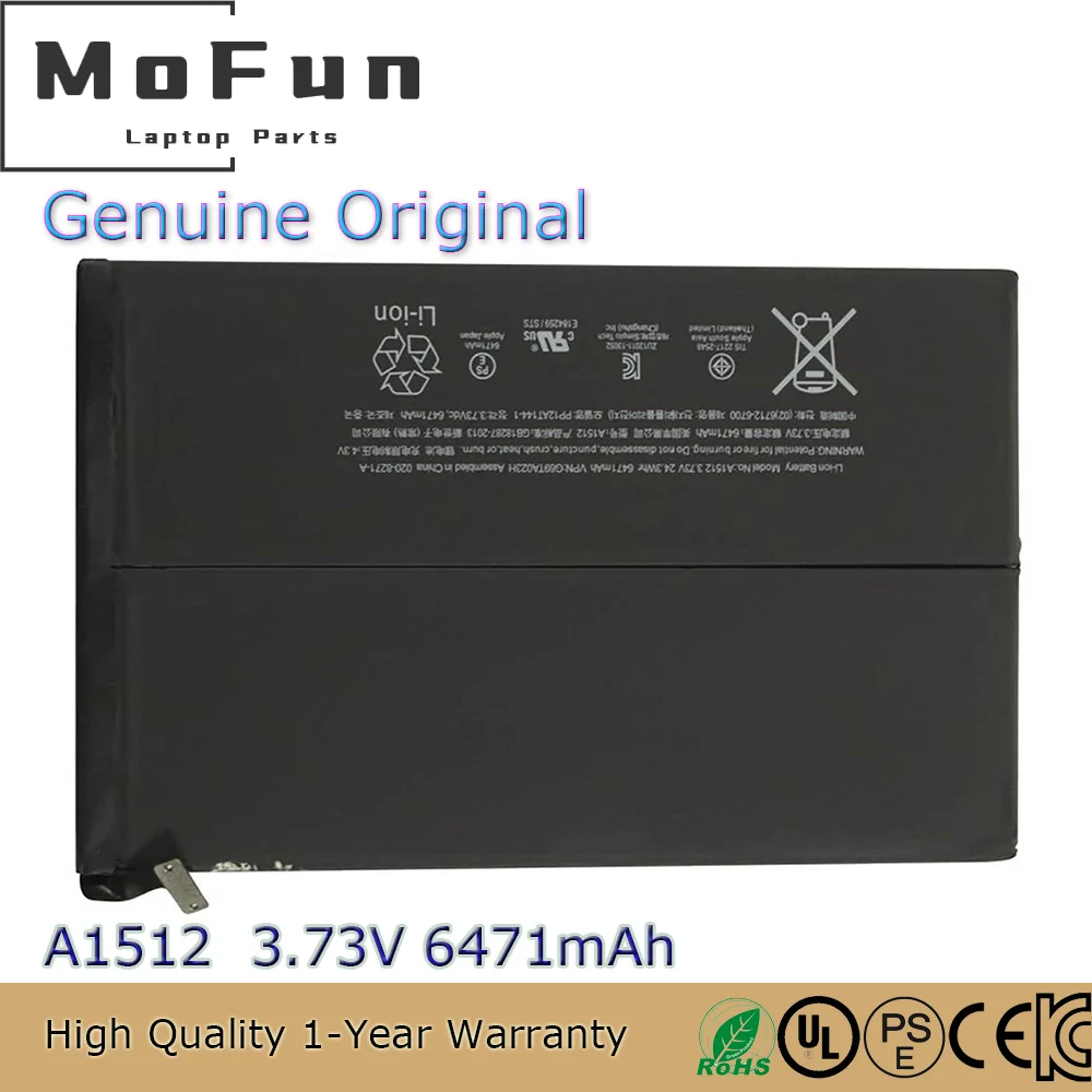 Brand New Original A1512 3.73V 6471mAh Laptop Battery for Apple iPad Mini 2 A1489 A1490 A1491 iPad Mini 3 A1599 A1600