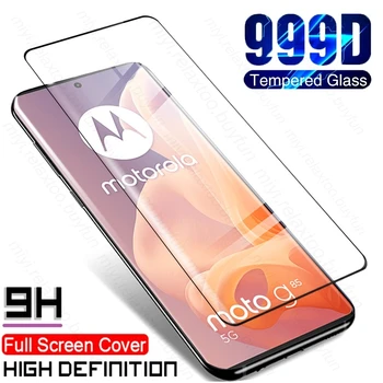 모토로라 모토 G85 용 풀 글루 곡선 강화 유리 케이스, 모토로라 모토 G85 G 85 85G 5G 2024 XT2427-3, 6.67 인치 스크린 보호대 HD 필름, 999D 