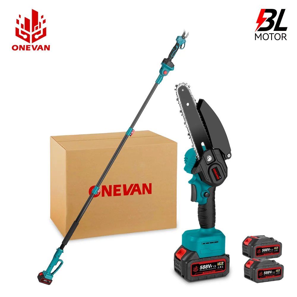 3IN1 Brushless Telescoping Pole Electric Chainsaw 3500W High Branch Cordless Scissors Garden Pruning Tool For Makita 18V Battery