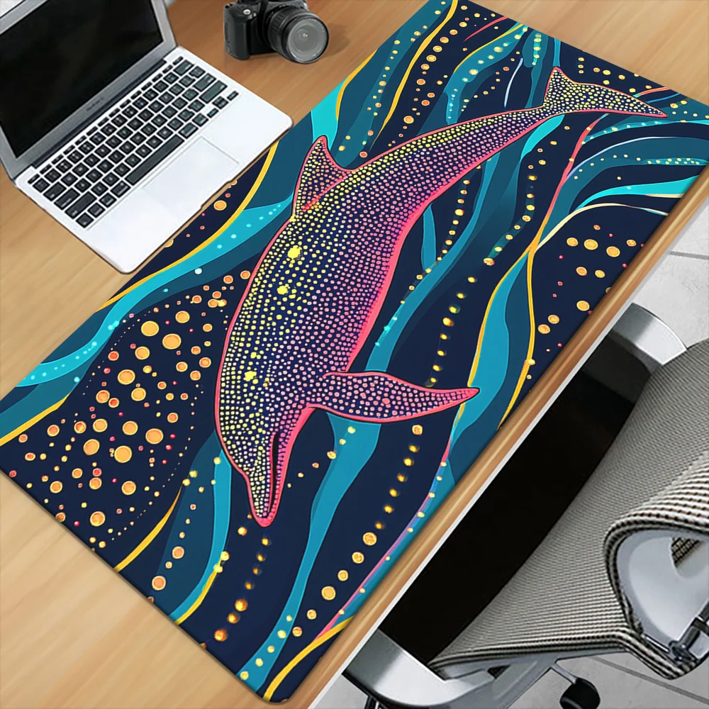 

Dolphin Polka Dot Art Mouse Pad - Waterproof, Anti-Slip Rubber Desk Mat for Gaming and Office Use, Mouse Pads for Desk, Keyboard