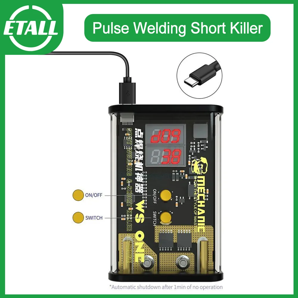 MECHANIC WS ONE Pulse Welding Short Killer for PCB Short Circuit Fault Detection Battery Spot Solder Repair Circuit Testing Tool