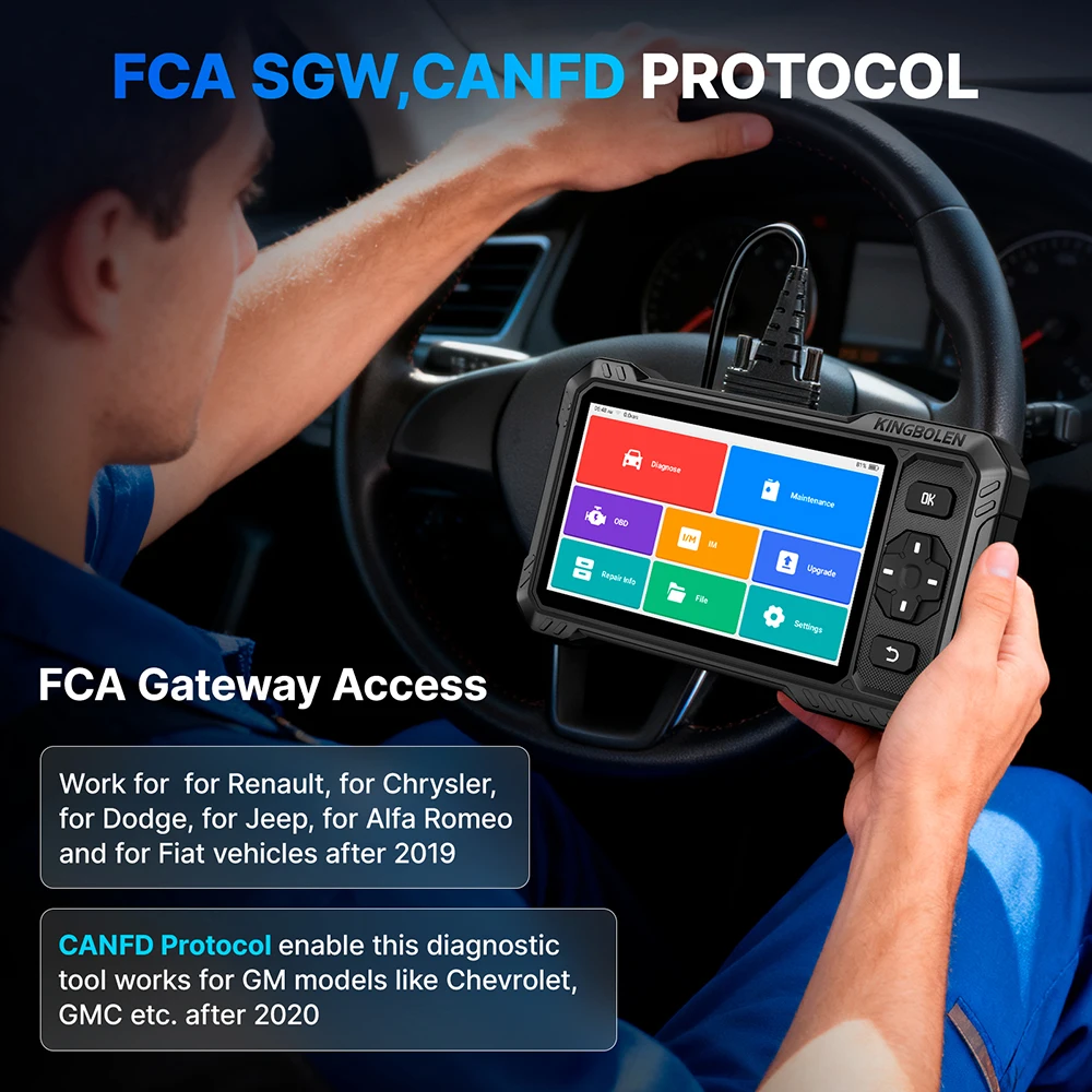 KINGBOLEN S6 PRO S6 ELITE Allsystem-Autodiagnosegerät mit Bidirektionaler CANFD FCA OBD2-Unterstützung, Lebenslange Kostenlose Updates – Detail 4