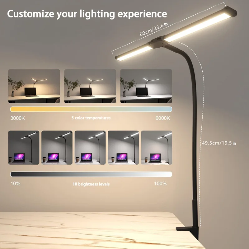 Xiaomi Double/Single Head LED Desk Lamp Dimmable PC Monitor Light USB Table Lamps Reading Lights Eye Protection 3 Mode Office