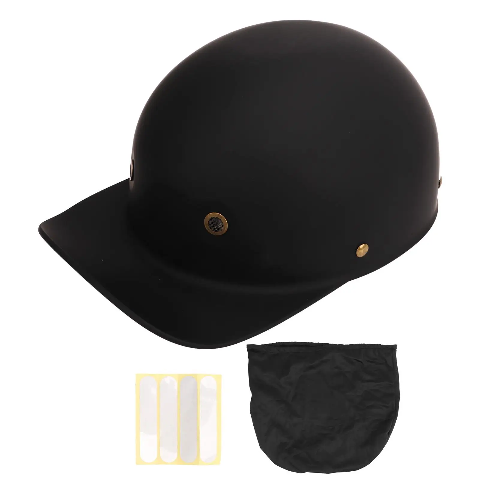 Lightweight Matte Black Retro Half Helmet for Street Scooter, Moped, and Motorcycle - ABS Protective & Moisture Wicking