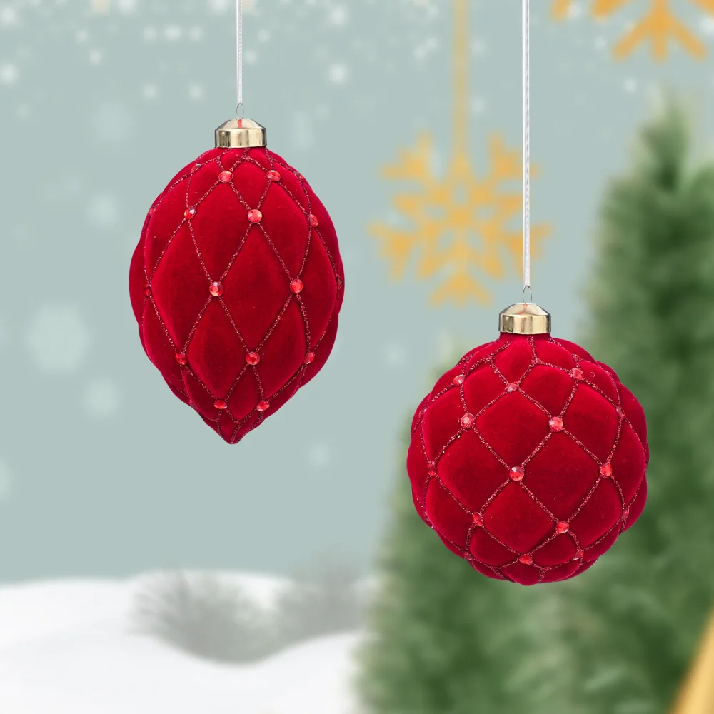Red Glass Ball Christmas Ornaments, Xmas Tree Decoration, Adornos Natal, New Year, Sale, 2025