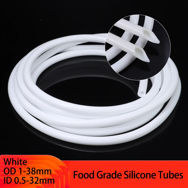 White Silicone Tube Food Grade Rubber Hose ID 0.5~32mm x OD 1~38mm Flexible Aquarium Irrigation Pipes Garden Water Hoses