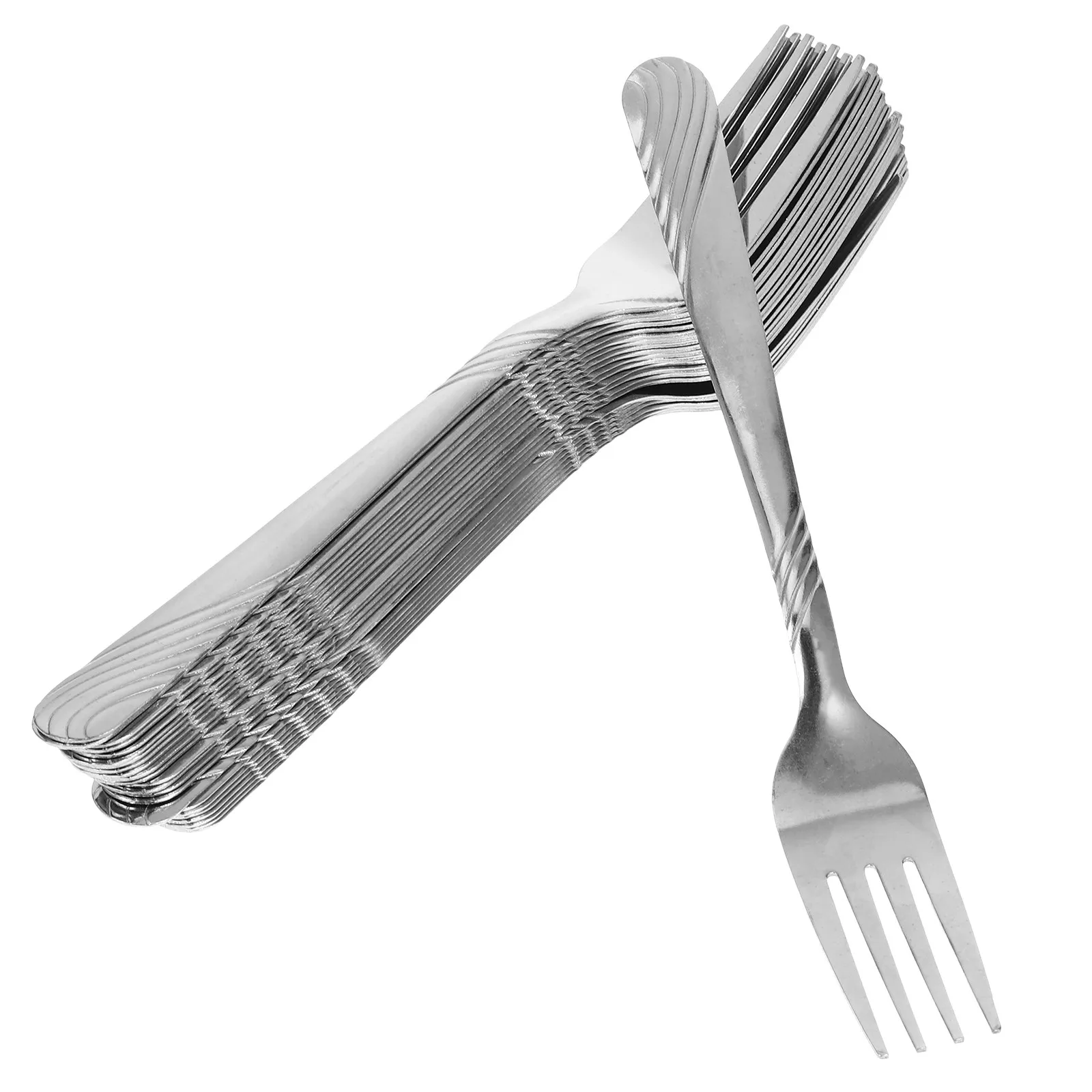 

24Pcs Stainless Steel Fruit Forks Stylish Pattern Elegant Dining Dessert Salad Forks Dishwasher Safe Ergonomic Handle Western