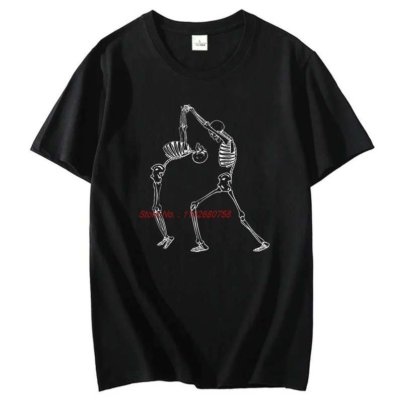 

Funny Skeletons Dancing Graphic T Shirts Short Sleeve Tee Halloween Tees Tops Cotton Casual O-Neck Cotton Mens Print T Shirt