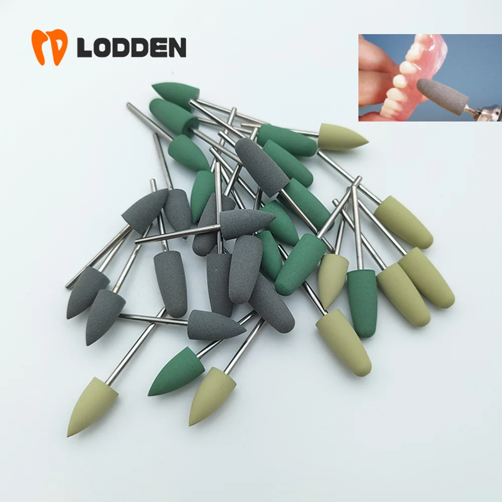 

LODDEN 100pcs Dental Silicone Polishing Burs for Composites Resins 2.35mm Dentistry Finish Acrylic Resin Rubber Polishers