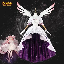 Anime Puella Magi Madoka Magica Kaname Madoka Cosplay Costume Goddess Skirt Evening Dress Wing Woman Sexy Carnival Suit