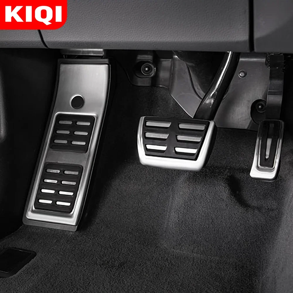 LHD Car Pedals For Audi A4 B9 A5 F5 2016-2019 Sedan Avant Automatic Stainless Steel Fuel Brake Footrest Pedal Cover Pads Acc.