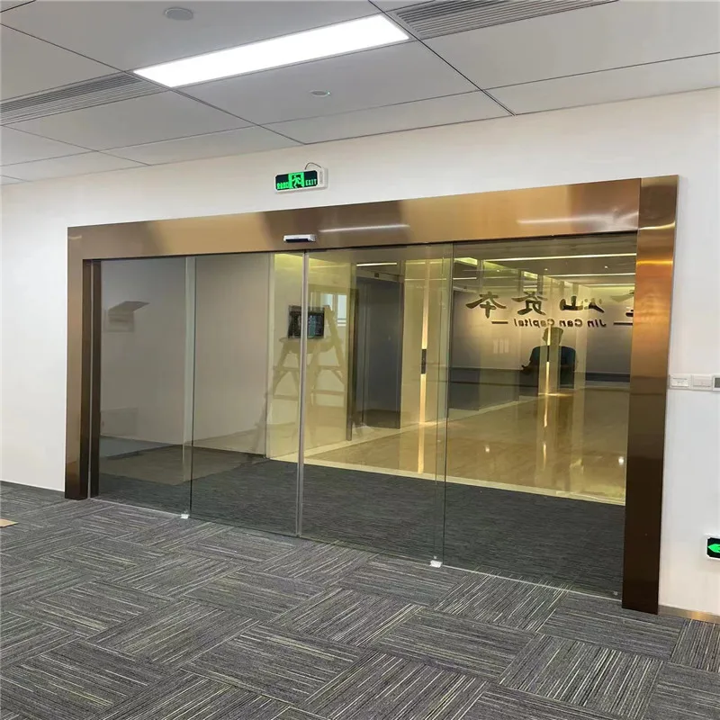 

Electric glass door convenience store automatic sliding door QR code scan face recognition induction door motor