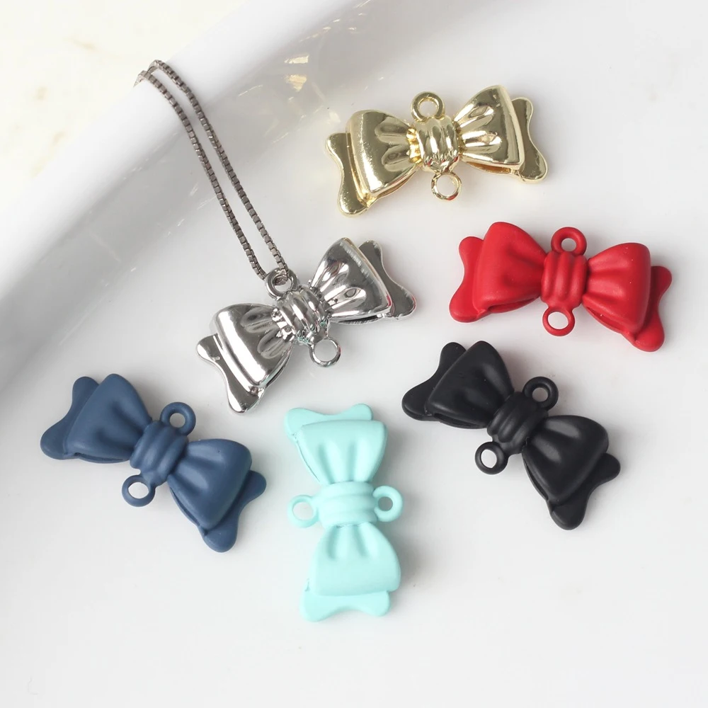 

10 шт., простой кулон с милым бантом, сделай сам, аксессуары для изготовления ювелирных изделий ручной работы, серьги, ожерелье, браслет, орнамент, ремесло, модные подарки