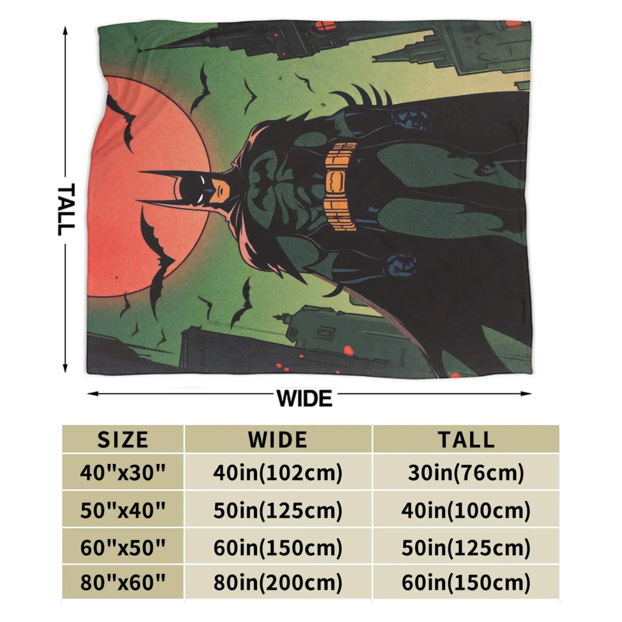 Batmans Plush Blanket Night Bat Funny Throw Blankets for Bed Sofa Couch 150*125cm Bedspreads, - view 4