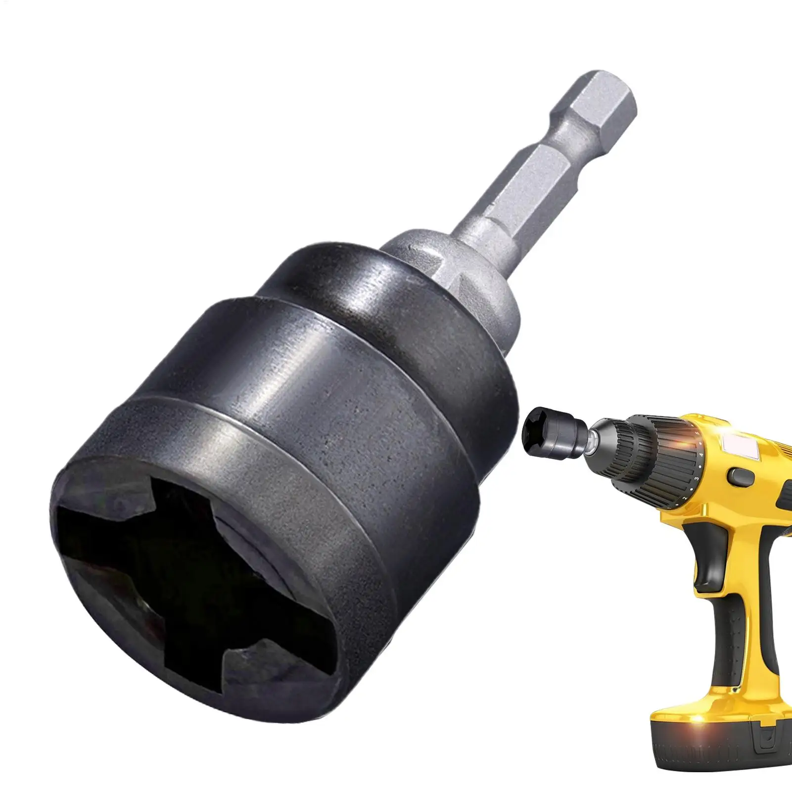 

Universal Scissor Car Jack Adapter Rv Stabilizer Jack Drill Adapter Car Disassemble Tool Steel Ball Joint Rod Impact Wrench Tool