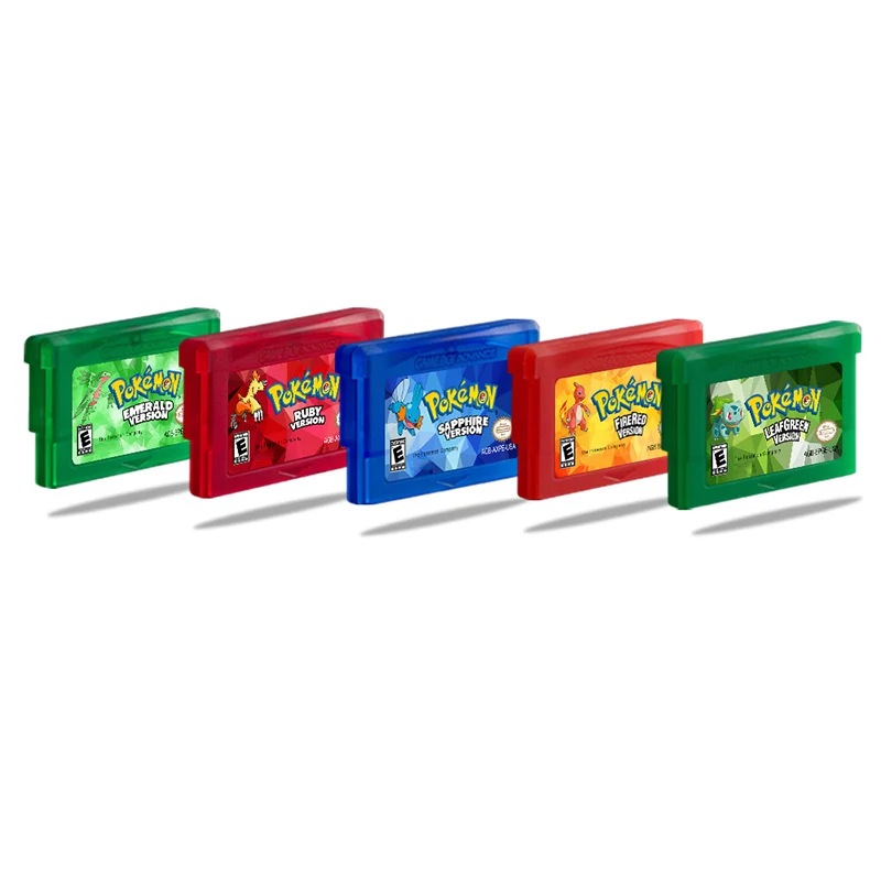 Pokemon GBA Real Clock Game Card LEAFGREEN Game Cartridge 32Mstorage+1M Flash Can Connect/play with NDS/GBA/NGC